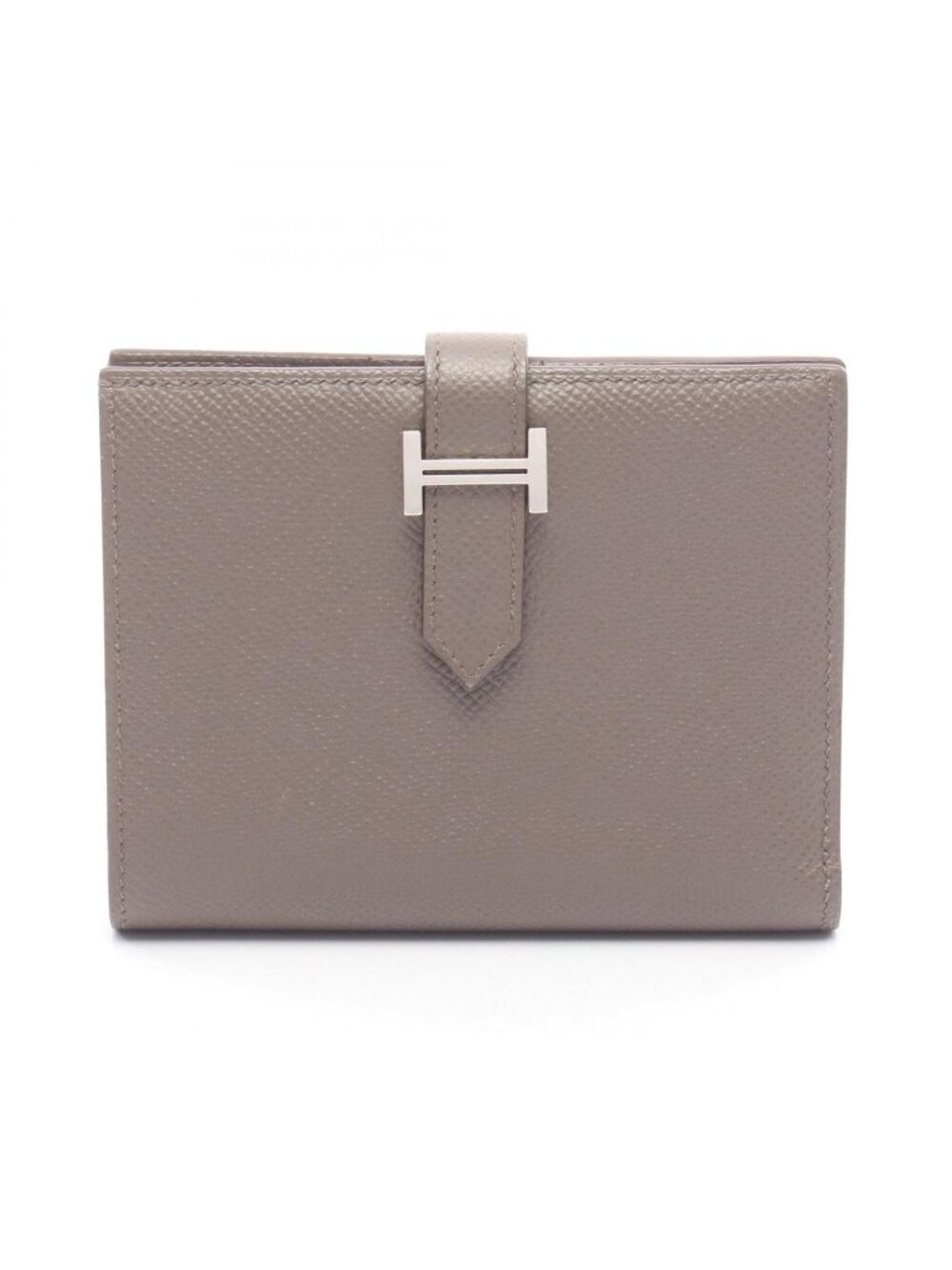 Hermes Bi Foldwallet Bearn Compact Etain Leather Wallet